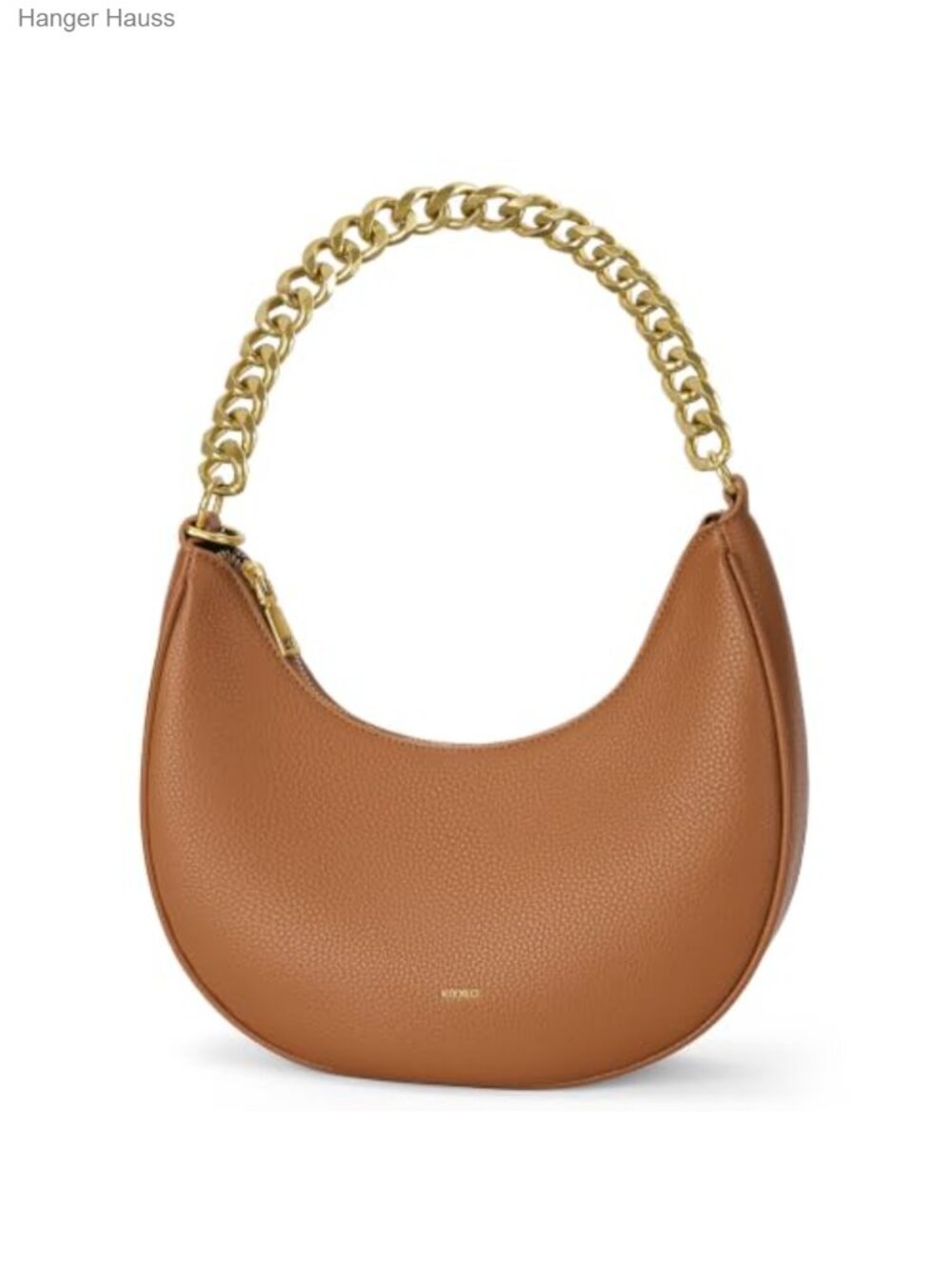 Crescent Shoulder Bag Vegan Leather Small Purse Detachable Chain Strap